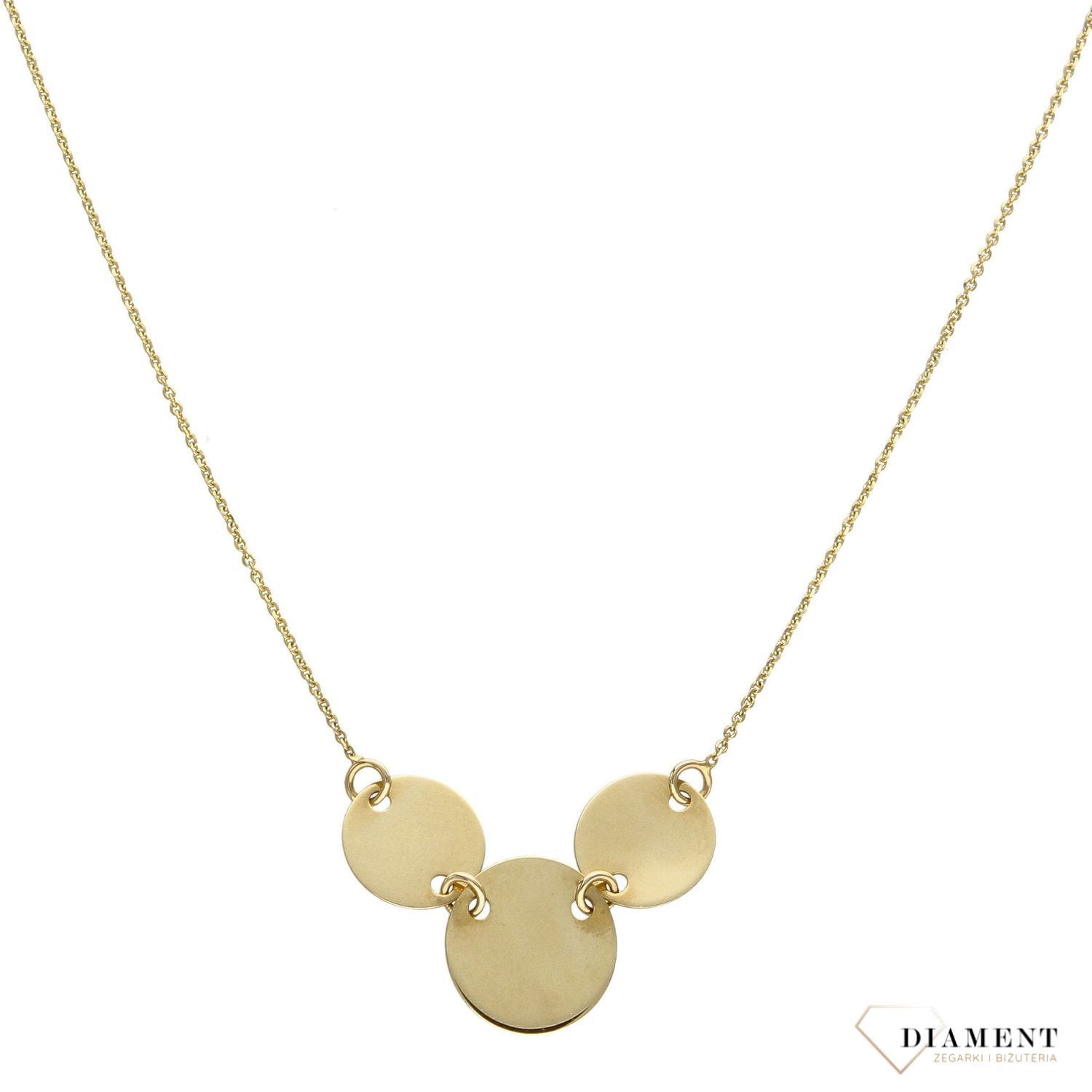 Naszyjnik złoty próby 585 z okrągłymi blaszkami NA 472  Jest to idealny pomysł na prezent dla ukochanej, który został wykonany z wysokiej jakości 14-karatowego żółtego złota..jpg